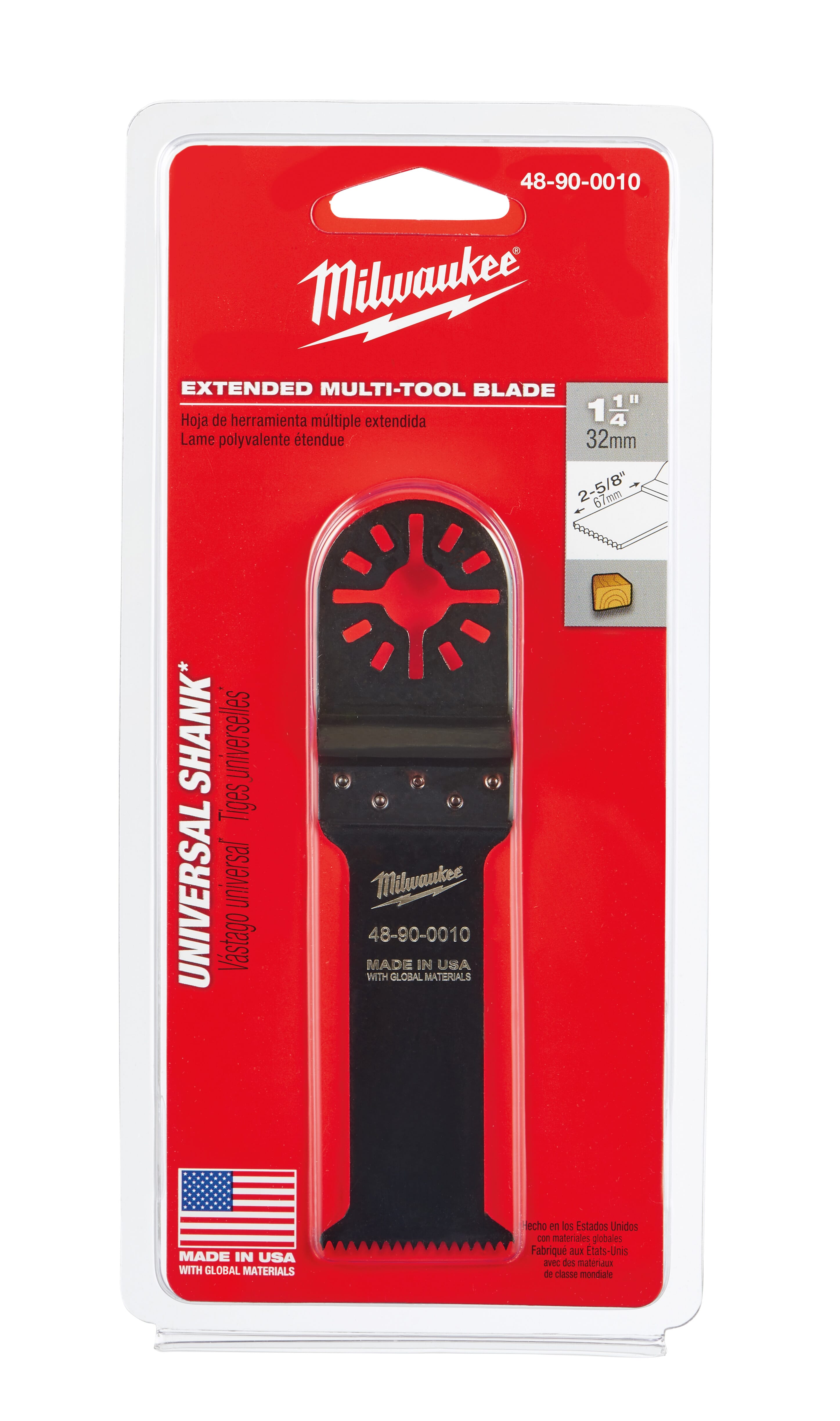 Milwaukee® 48-90-0010 Multi-Tool Blade, For Use With Oscillating Tool, 1-1/4 in Dia Cutting, High Carbon Steel